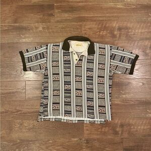 St. John's Bay Multicolor Patterned Vintage 90s Polo Shirt